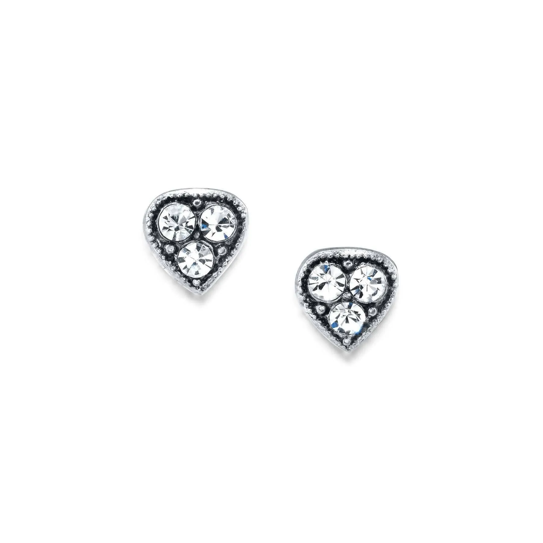1928 Jewelry Crystal Heart Stud Earrings 1928 Jewelry