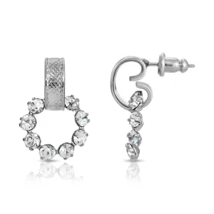 1928 Jewelry Crystal Hoop Post Drop Earrings 1928 Jewelry
