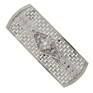 1928 Jewelry Crystal Large Rectangle Hair Barrette 1928 Jewelry