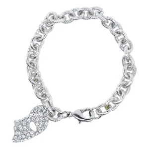 1928 Jewelry Crystal Masquerade Mask Charm On Link Bracelet 1928 Jewelry