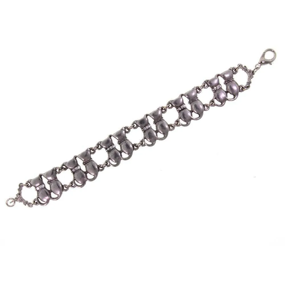 1928 Jewelry Crystal Multi Double Cat Chain Bracelet 1928 Jewelry