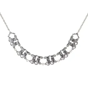 1928 Jewelry Crystal Multi Double Cat Double Chain Necklace 16"   3" Extender 1928 Jewelry