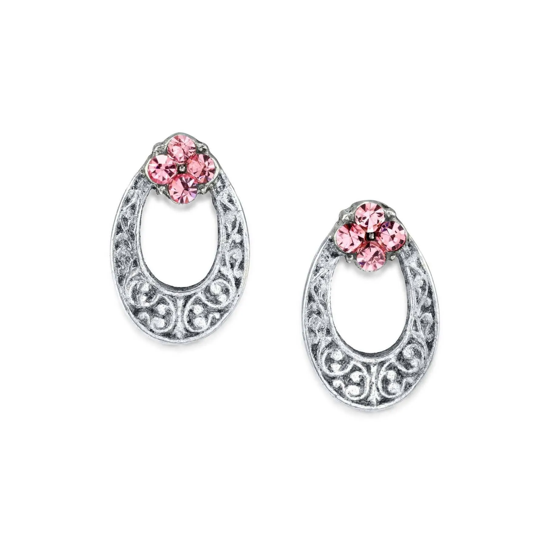 1928 Jewelry Crystal Oval Stud Earrings 1928 Jewelry