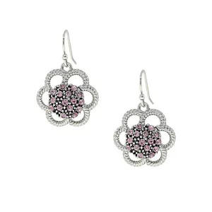 1928 Jewelry Crystal Studded Flower Drop Earrings 1928 Jewelry