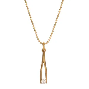 1928 Jewelry Crystal Tweezer Pendant Necklace 16" 1928 Jewelry