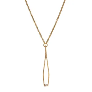 1928 Jewelry Crystal Tweezer Pendant Necklace 24" 1928 Jewelry