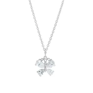 1928 Jewelry Cubic Zirconia Butterfly Pendant Necklace 16"   3" Extender 1928 Jewelry