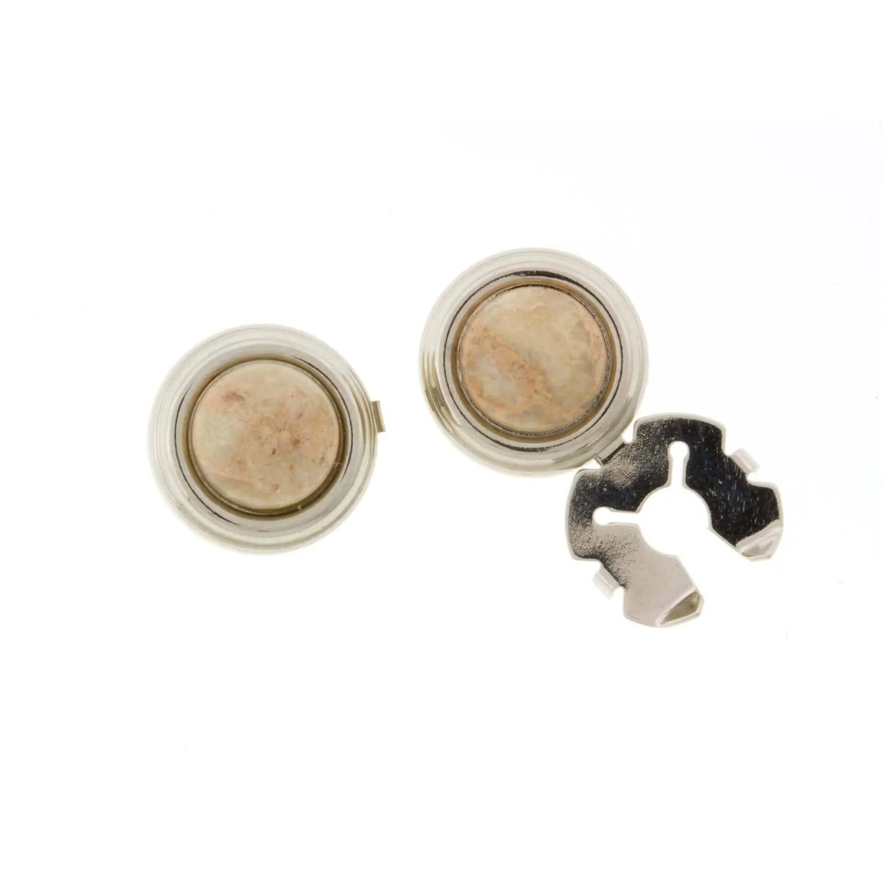 1928 Jewelry CUFF IT! Cufflinks Genuine Gemstone Round Button Covers 1928 Jewelry