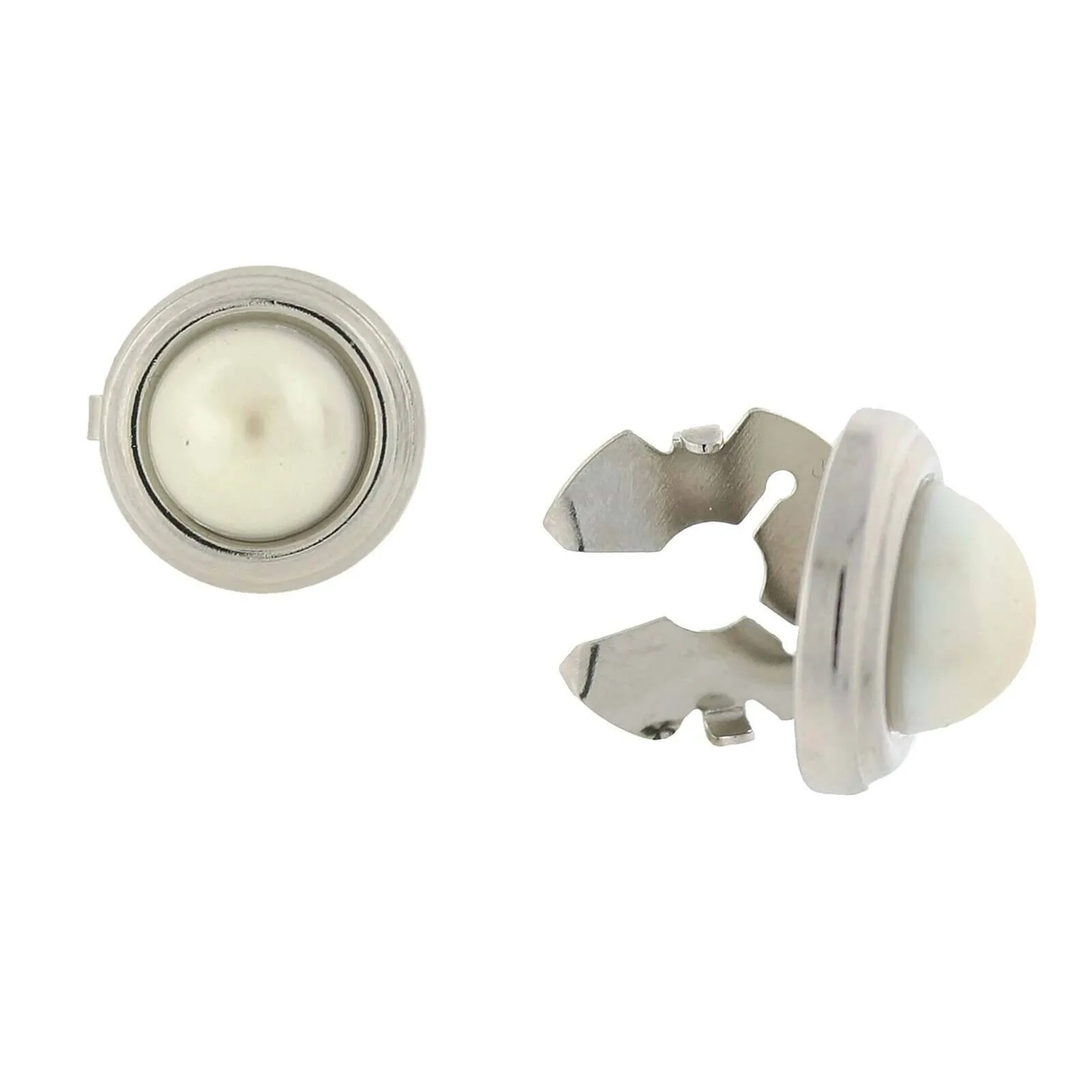 1928 Jewelry CUFF IT! Cufflinks White Faux Pearl Round Button Covers 1928 Jewelry