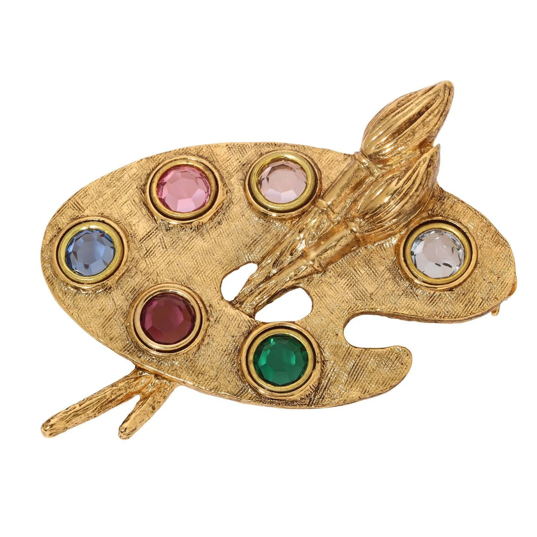 1928 Jewelry Da Vinci's Brush & Paint Palette Brooch 1928 Jewelry