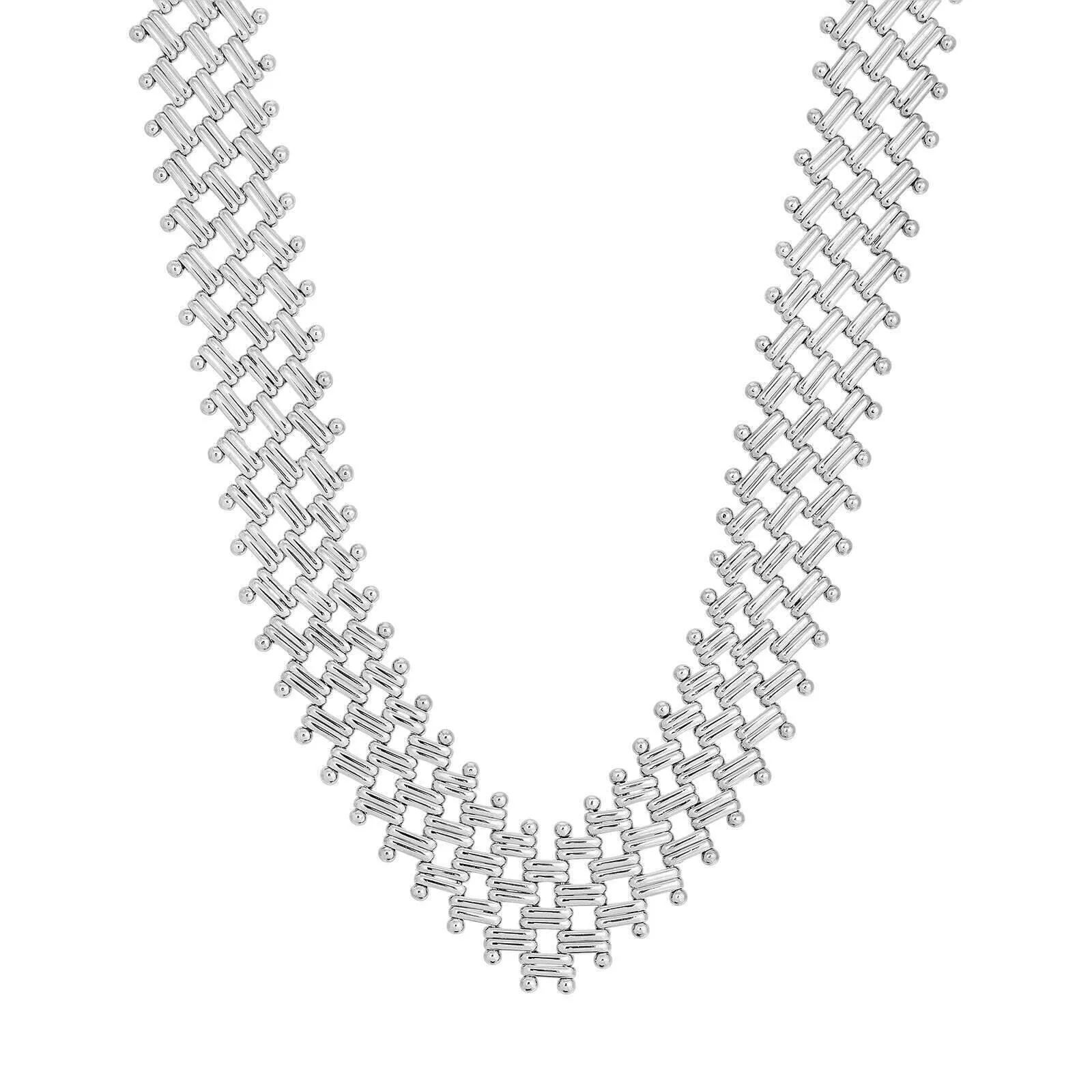 1928 Jewelry Deco Beaded Edge V Necklace 1928 Jewelry