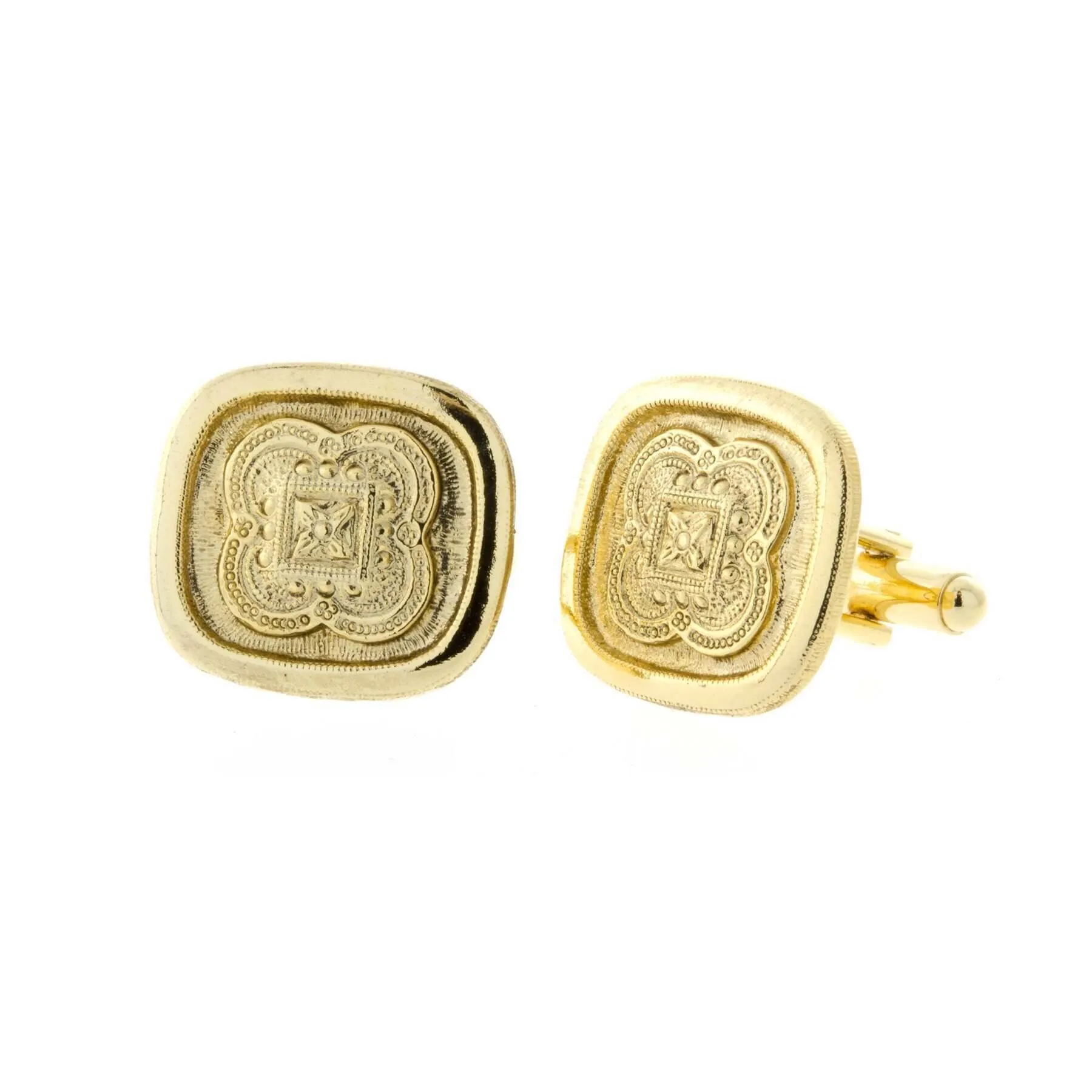 1928 Jewelry Deco Clover Ornate Cufflinks 1928 Jewelry