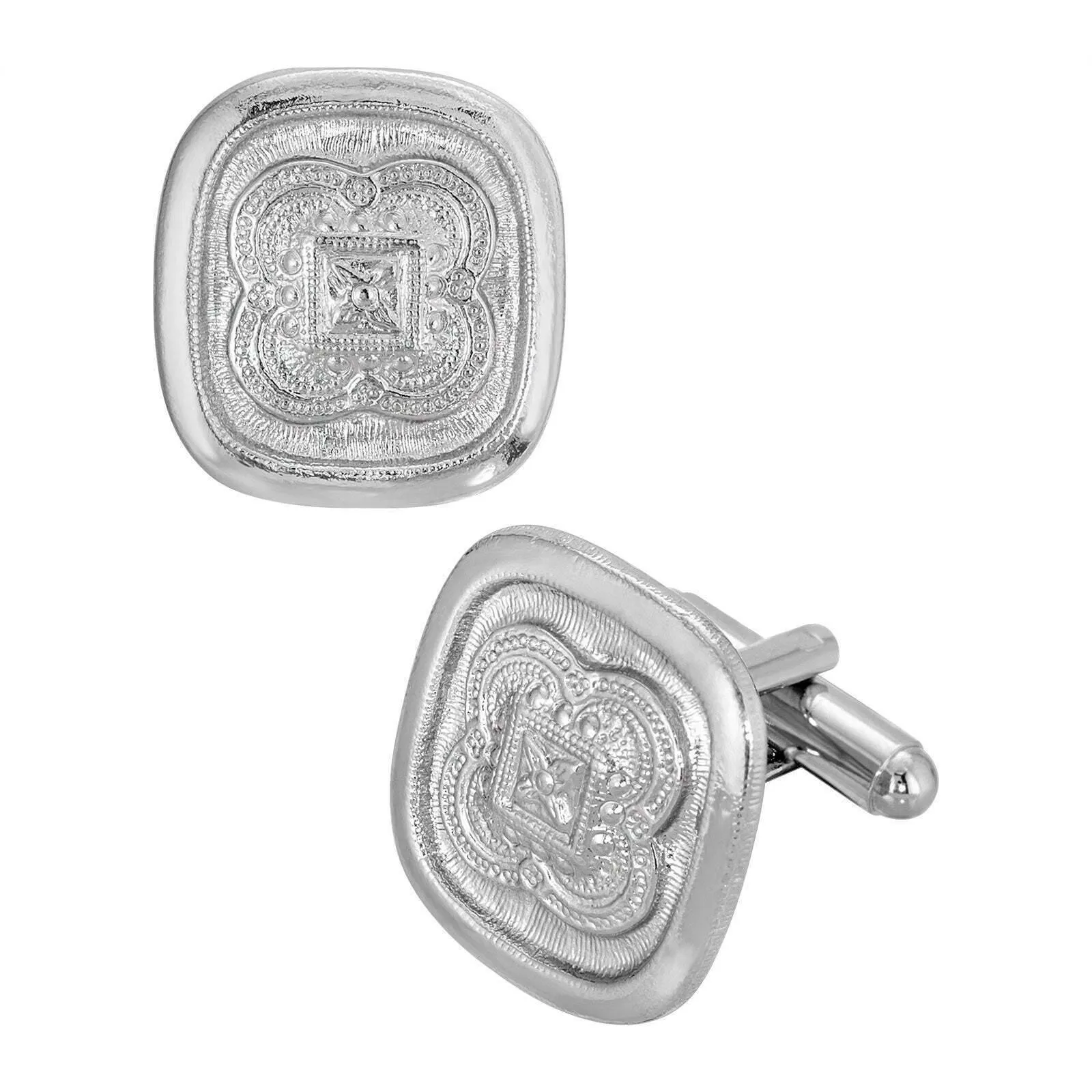 1928 Jewelry Deco Clover Ornate Cufflinks 1928 Jewelry