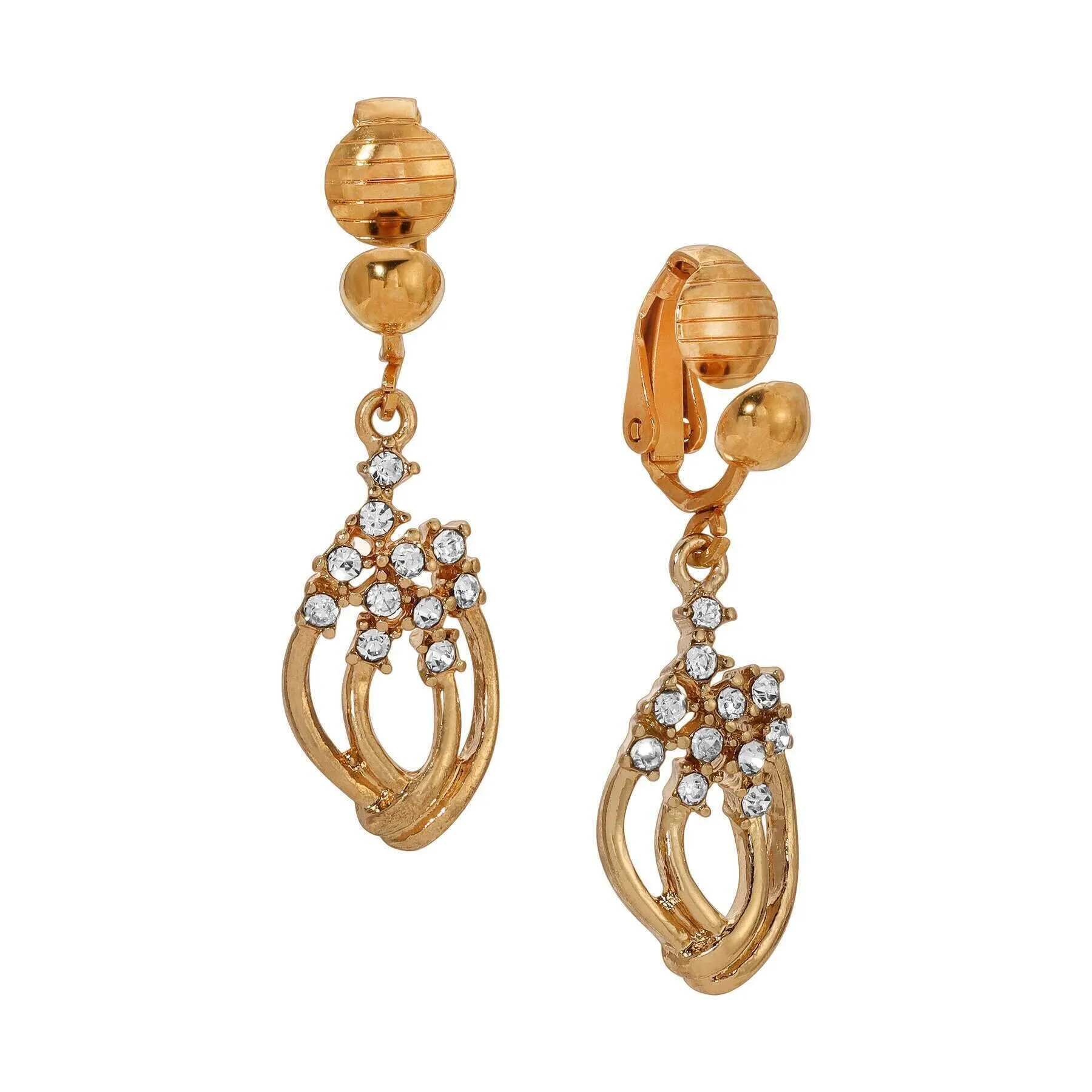 1928 Jewelry Deco Crystal Brilliance Clip On Earrings 1928 Jewelry