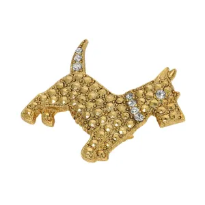 1928 Jewelry Deco Crystal Scottish Terrier Pin 1928 Jewelry