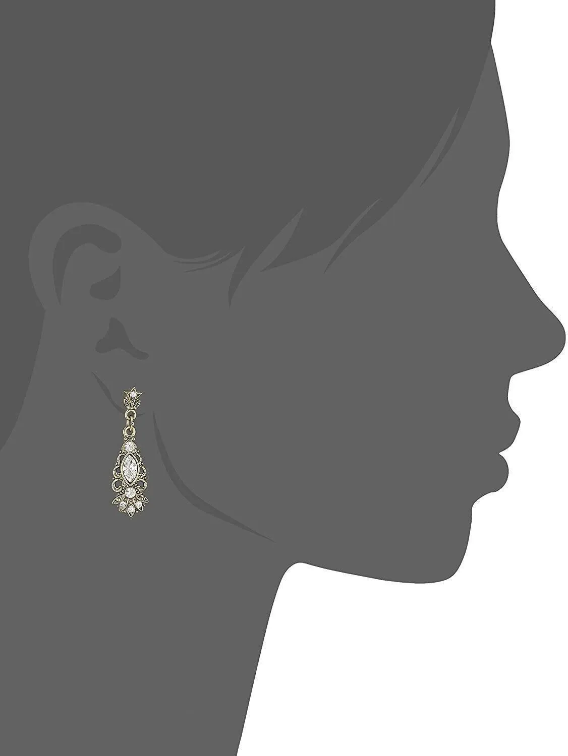 1928 Jewelry Deco Eleganza Euro Crystal Filigree Drop Earrings 1928 Jewelry