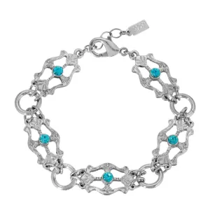 1928 Jewelry Deco Flare Aqua Blue Crystal Link Bracelet 1928 Jewelry
