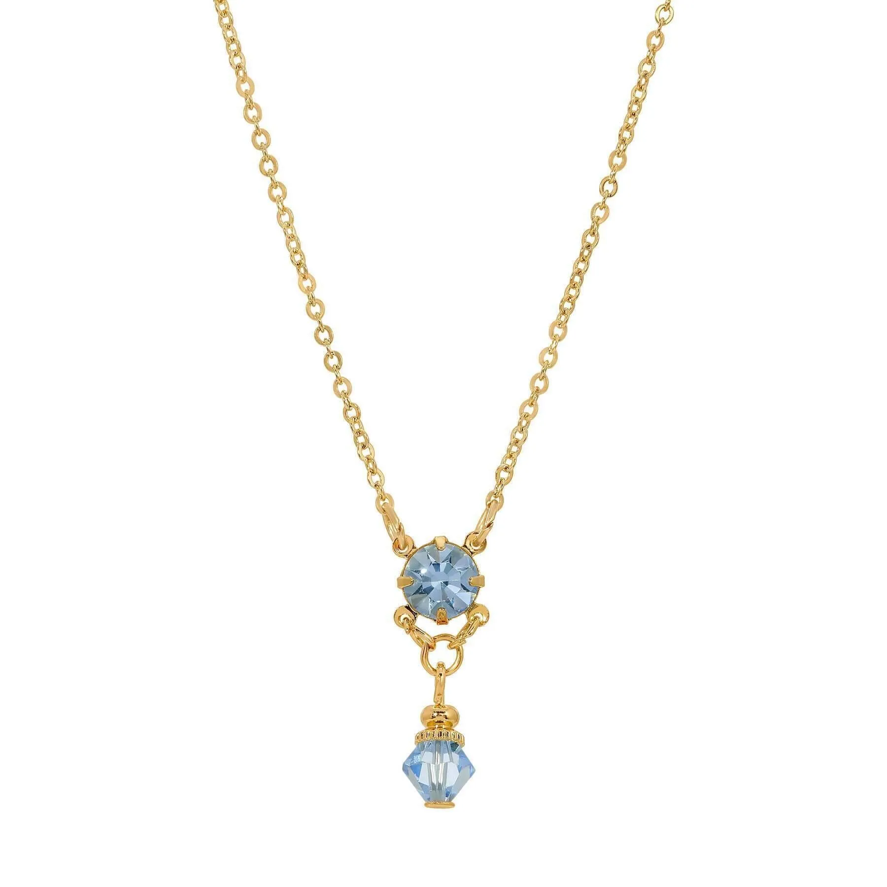 1928 Jewelry Deco Flare Crystal Drop Pendant Necklace 18" 1928 Jewelry