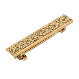 1928 Jewelry Deco Floral Rectangle Bar Pin 1928 Jewelry