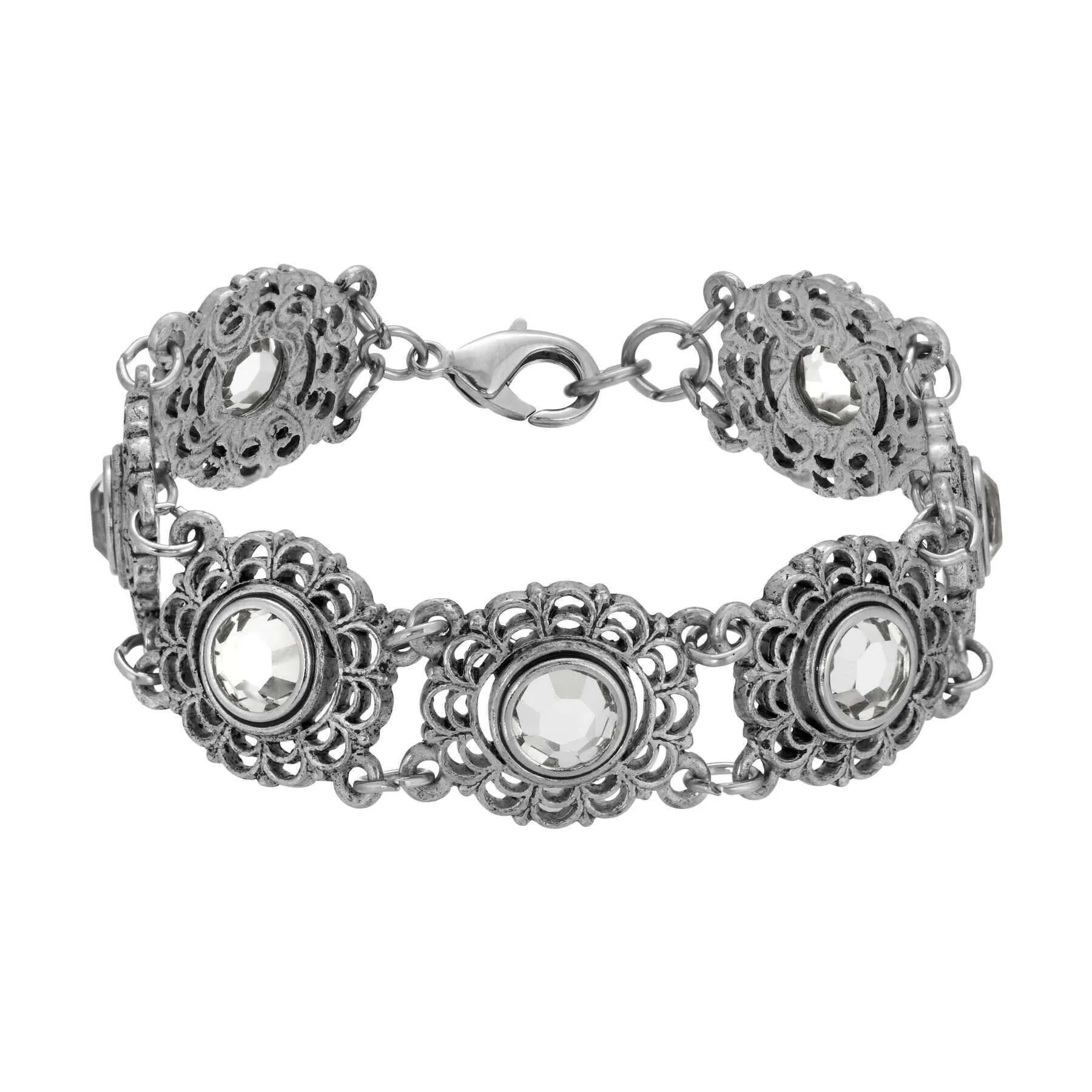 1928 Jewelry Decoratifs Austrian Crystal Link Bracelet 1928 Jewelry