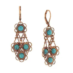 1928 Jewelry Desert Turquoise Stone Drop Earrings 1928 Jewelry