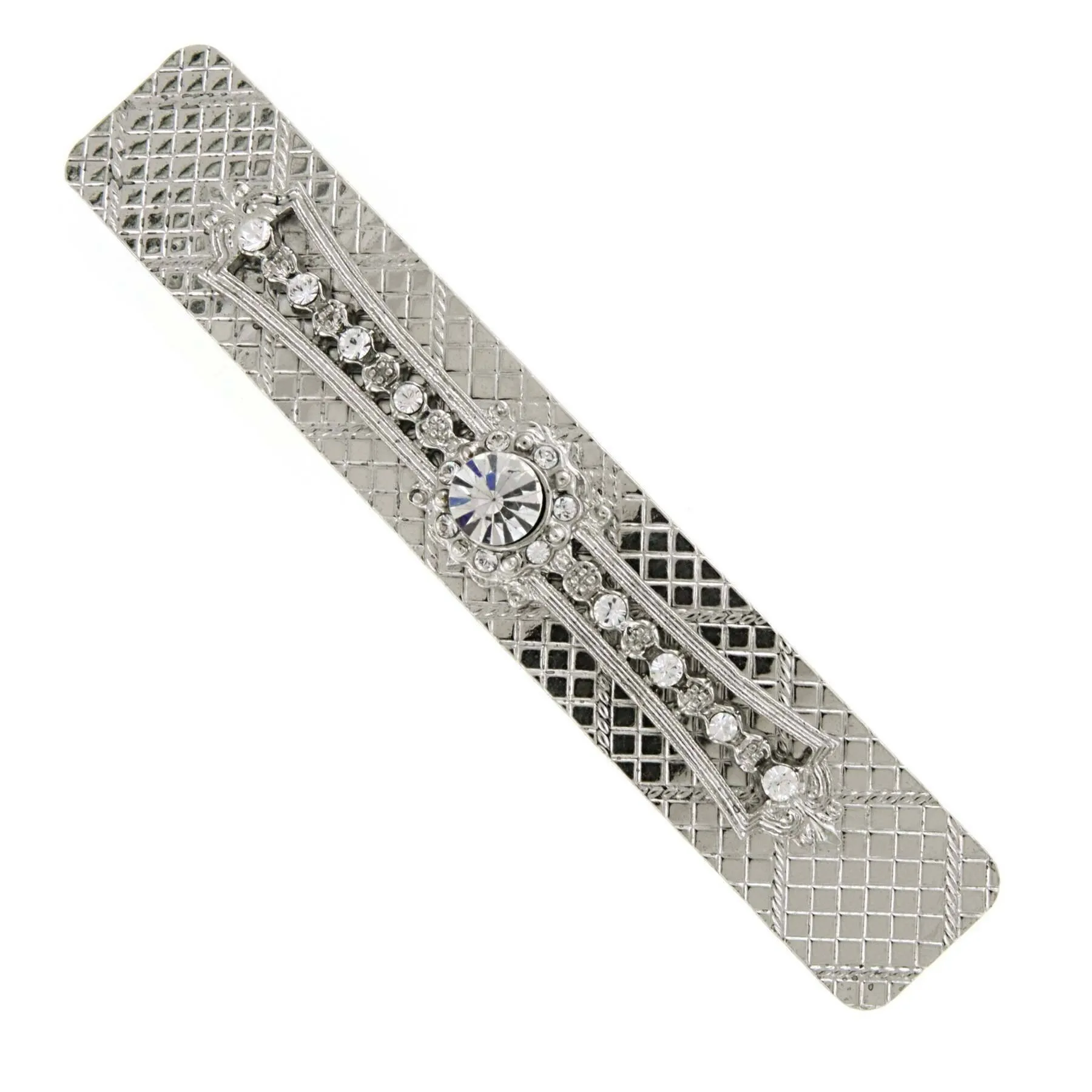 1928 Jewelry Diamond Shape Multi Crystal Bar Hair Barrette 1928 Jewelry