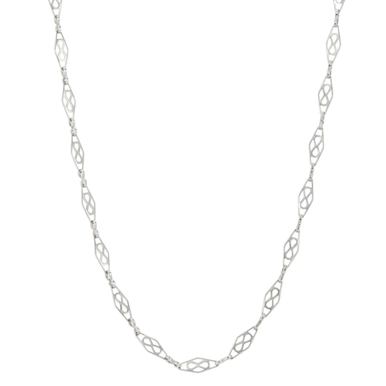 1928 Jewelry Diamond Shaped Pierced Chain Necklace 16" 1928 Jewelry
