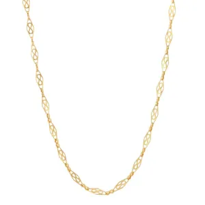 1928 Jewelry Diamond Shaped Pierced Chain Necklace 16" 1928 Jewelry