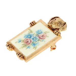 1928 Jewelry Dog & Multicolor Floral Decal Pin 1928 Jewelry