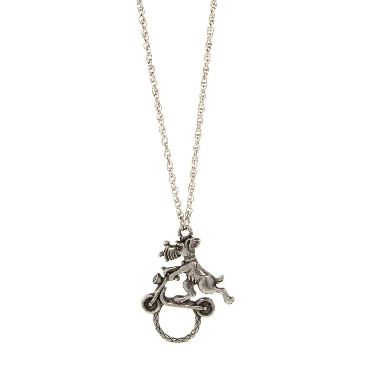 1928 Jewelry Dog On Scooter Badge & Eyeglass Holder Chain Necklace 30" 1928 Jewelry