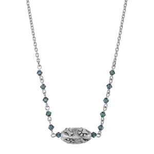 1928 Jewelry Dog Paw And Bone Blue Bead Pendant Necklace 16"   3" Extender 1928 Jewelry