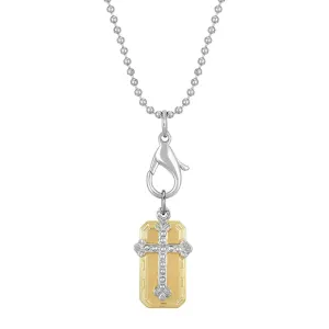 1928 Jewelry Dog Tag And Cross Charm Pendant Necklace 16"   3" Extender 1928 Jewelry