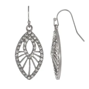 1928 Jewelry Double Marquise Multi Crystal Filigree Drop Earrings 1928 Jewelry