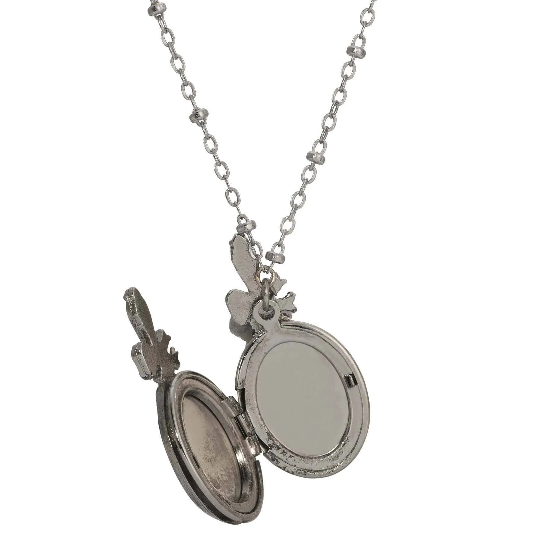 1928 Jewelry Double Photo Floral Locket Necklace 24" 1928 Jewelry