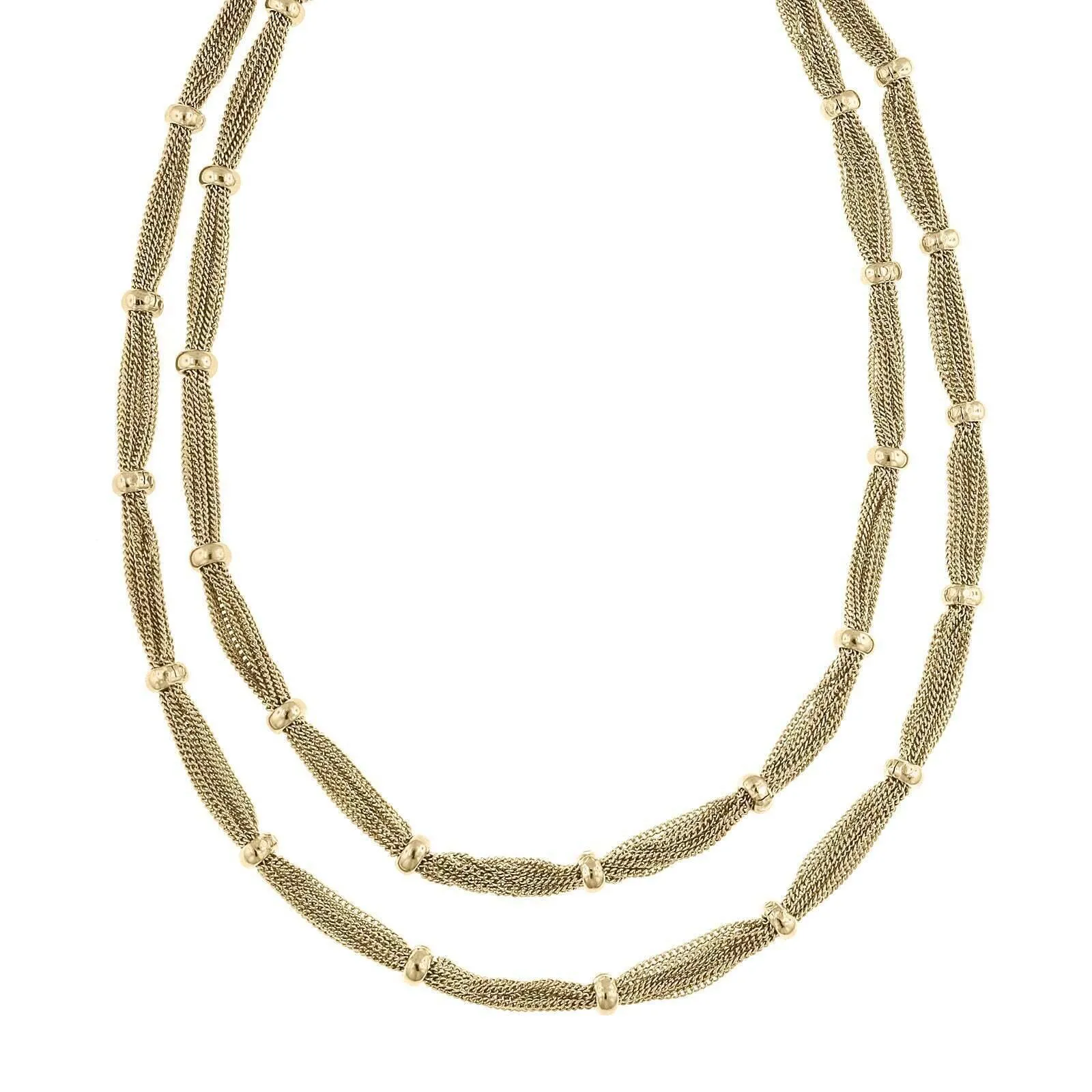1928 Jewelry Double Strand Station Chain Necklace 16.5" 1928 Jewelry