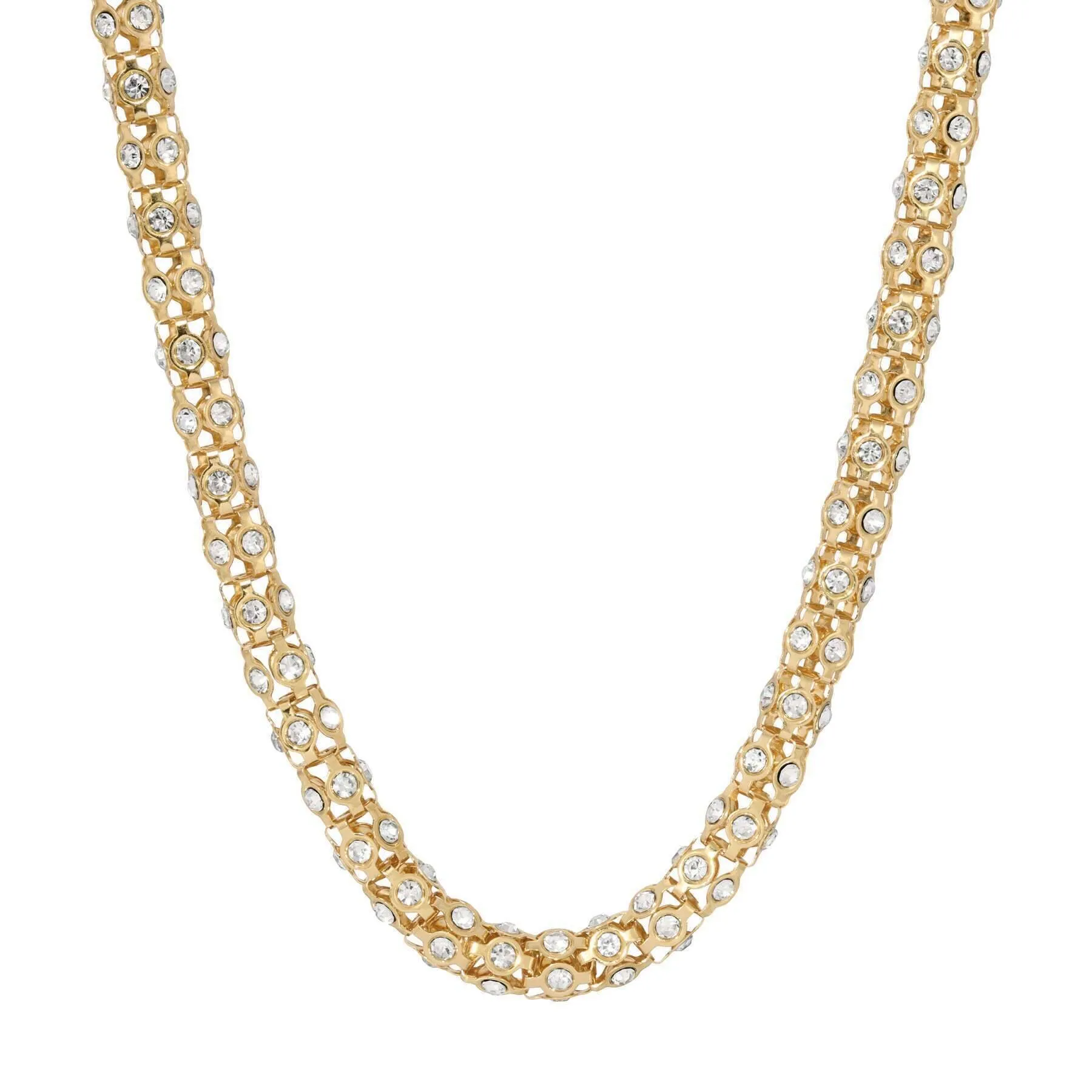 1928 Jewelry Dresden Pave Crystal Necklace 15"   3" Extender 1928 Jewelry
