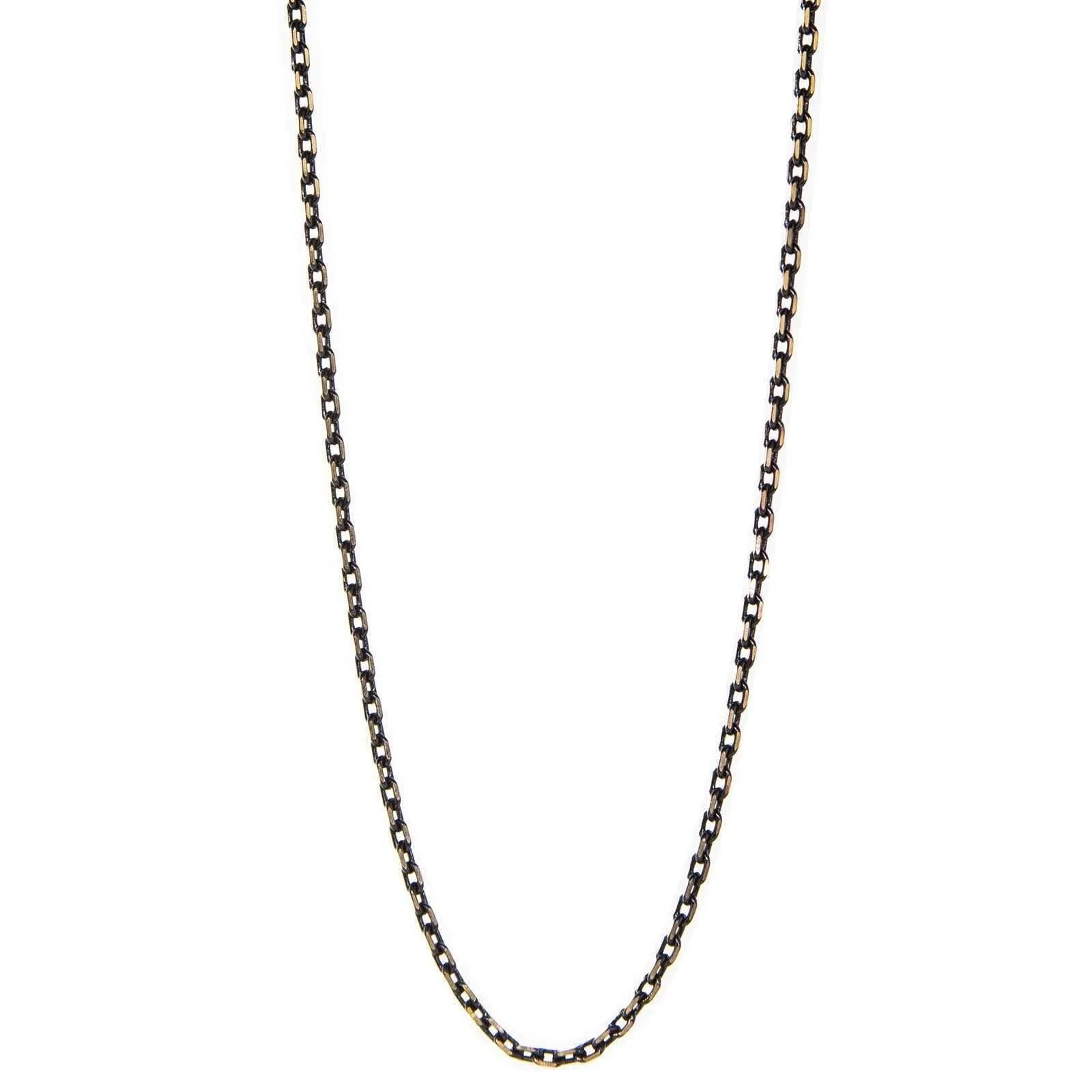 1928 Jewelry Eclipse Black And Gold Single Strand Cable Necklace 16" 1928 Jewelry