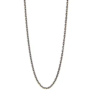 1928 Jewelry Eclipse Black And Gold Single Strand Cable Necklace 16" 1928 Jewelry