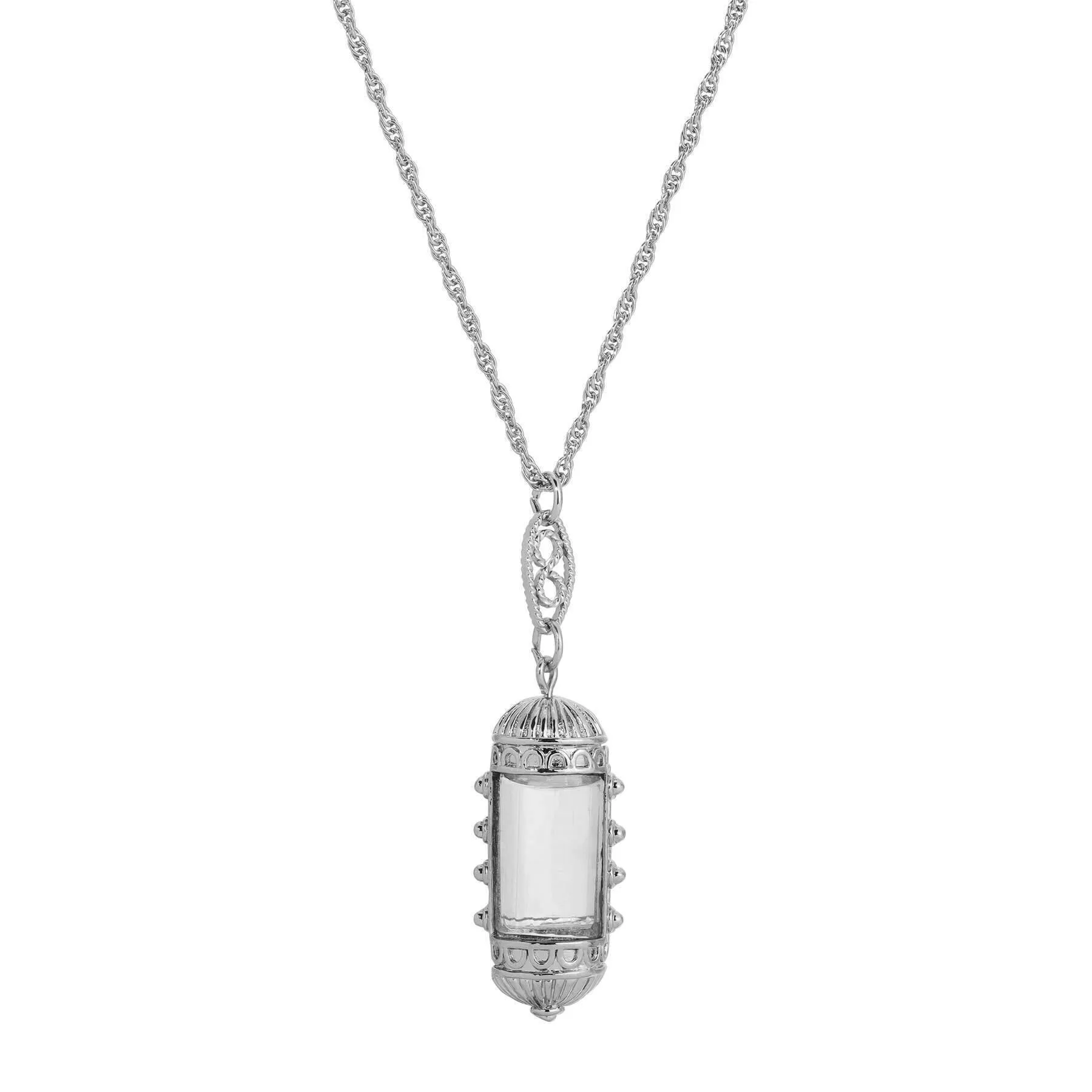 1928 Jewelry Elongated Deco Glass Stone Pendant Necklace 20" 1928 Jewelry
