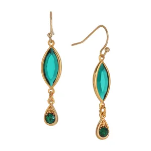 1928 Jewelry Emerald Garden Stone Dangling Earrings 1928 Jewelry
