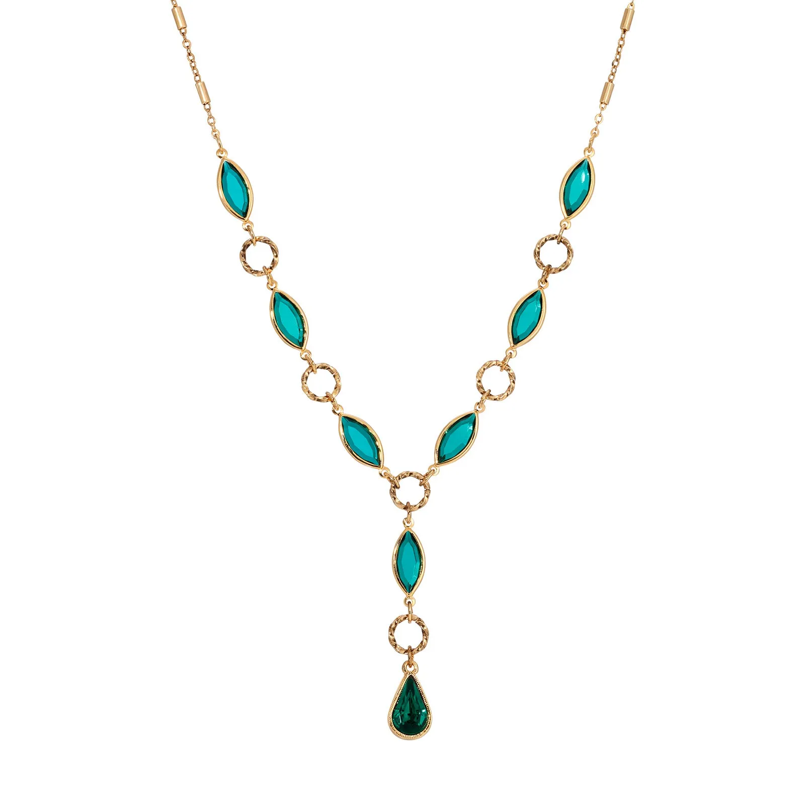 1928 Jewelry Emerald Garden Stone Y Necklace 16 3 Necklace 1928 Jewelry