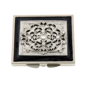 1928 Jewelry Enamel Crystal Square Mirror Compact 1928 Jewelry