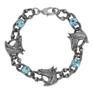 1928 Jewelry Equestrian Tide Rope Crystal Link Bracelet 1928 Jewelry