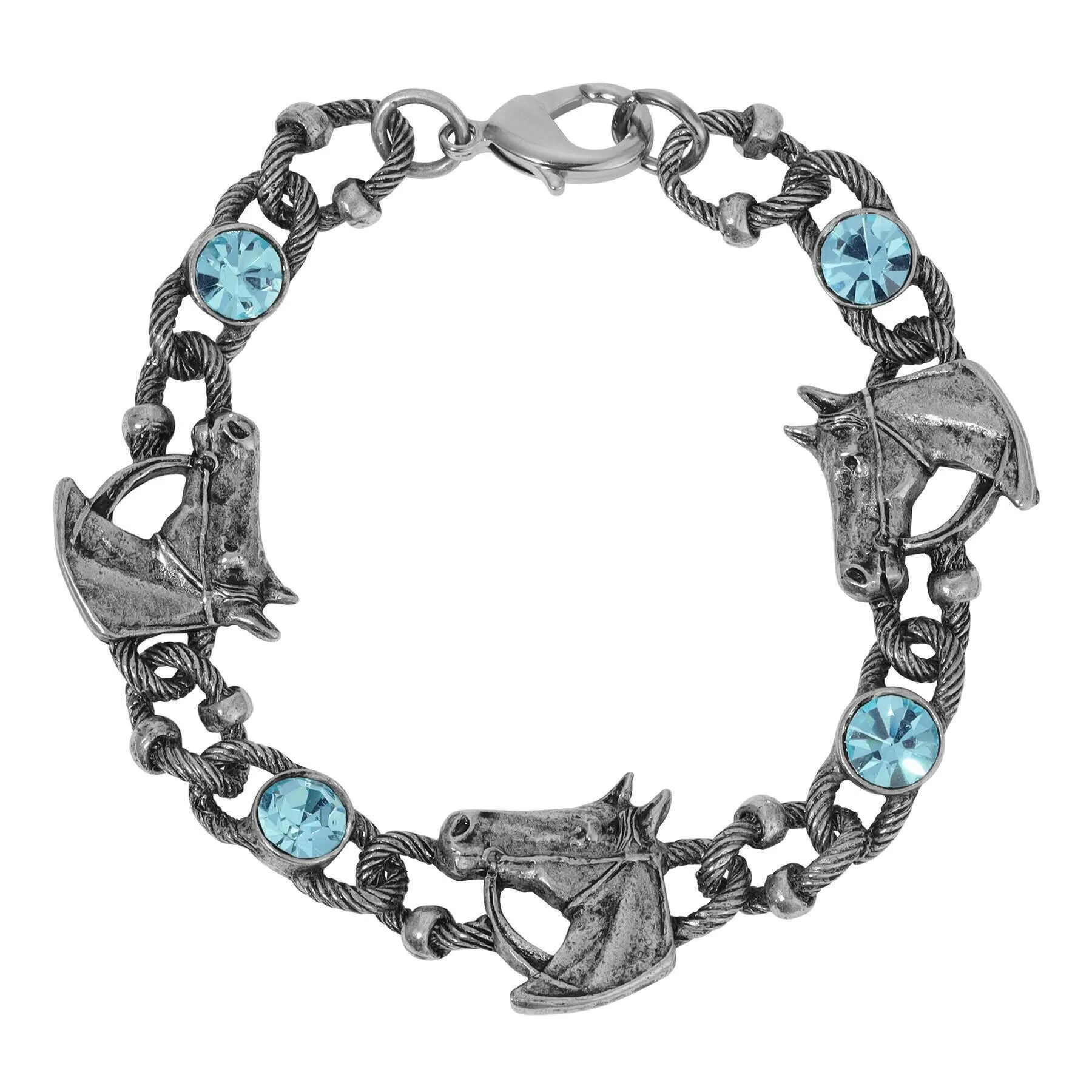 1928 Jewelry Equestrian Tide Rope Crystal Link Bracelet 1928 Jewelry