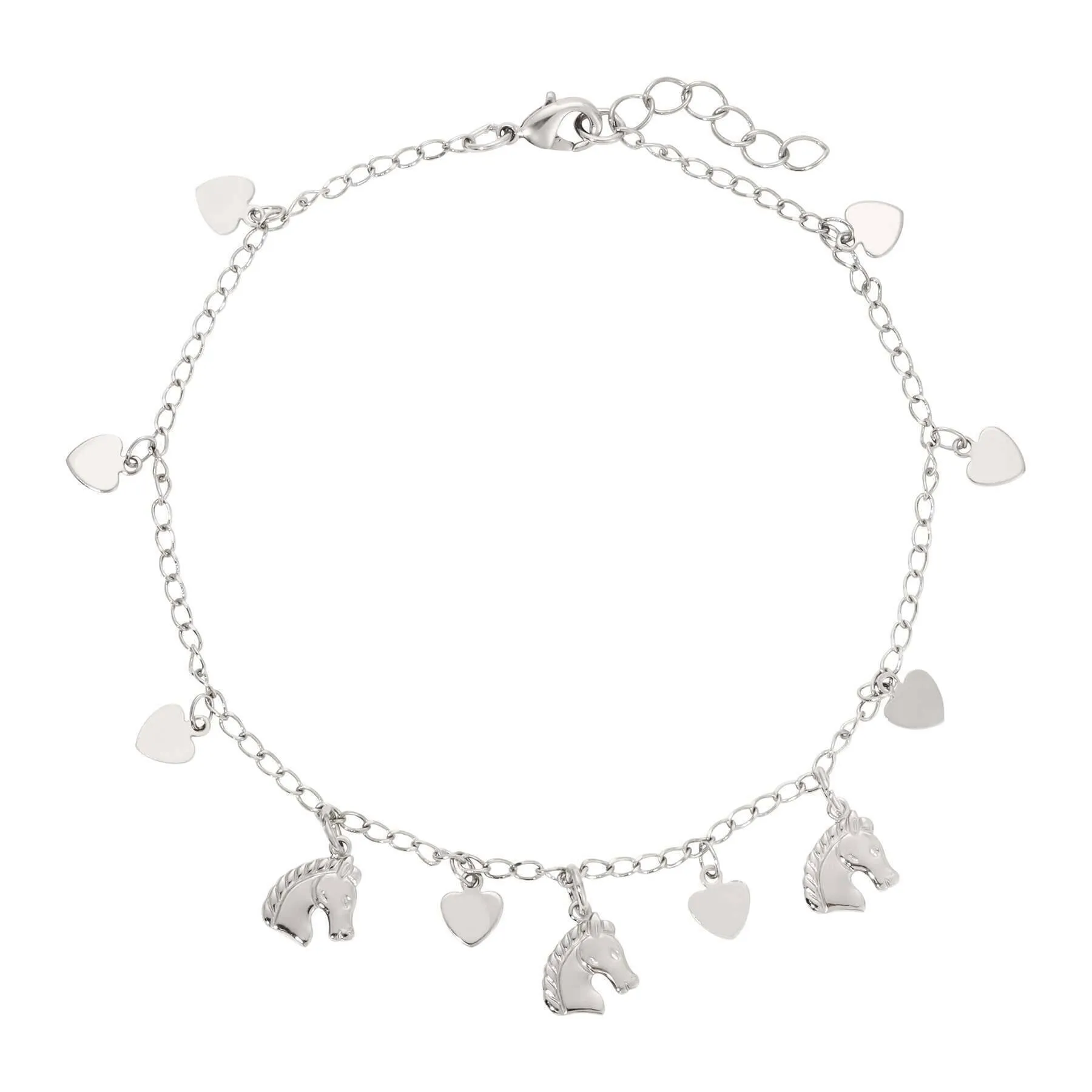 1928 Jewelry Equine & Heart Charms Anklet 9"   1.5" Extension 1928 Jewelry