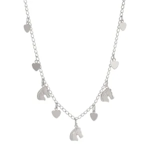 1928 Jewelry Equine & Heart Charms Necklace 16" 1928 Jewelry