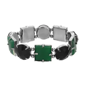 1928 Jewelry Esencia Round & Square Stone Stretch Bracelet 1928 Jewelry
