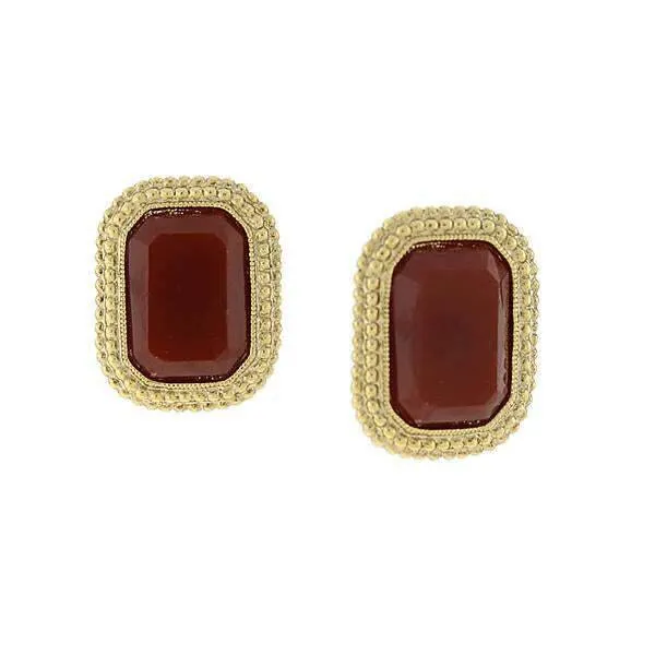 1928 Jewelry Estate Octagon Stone Post Earrings 1928 Jewelry