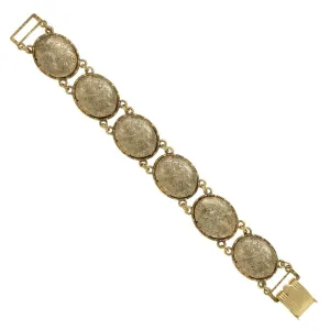 1928 Jewelry Etched Vine Oval Locket Link Bracelet 1928 Jewelry