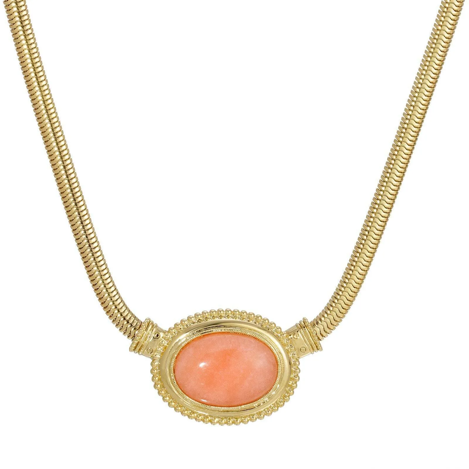 1928 Jewelry Eternal Elegance Oval Gemstone Collar Necklace 16"   3" Extension 1928 Jewelry